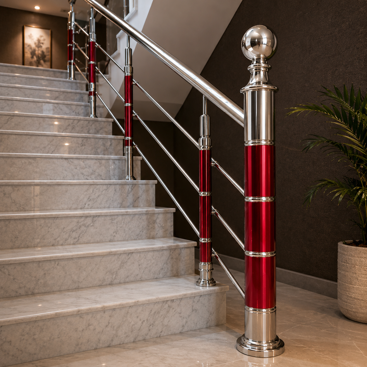 Royal Stainless Steel Stair Railing Pillar - Image 2